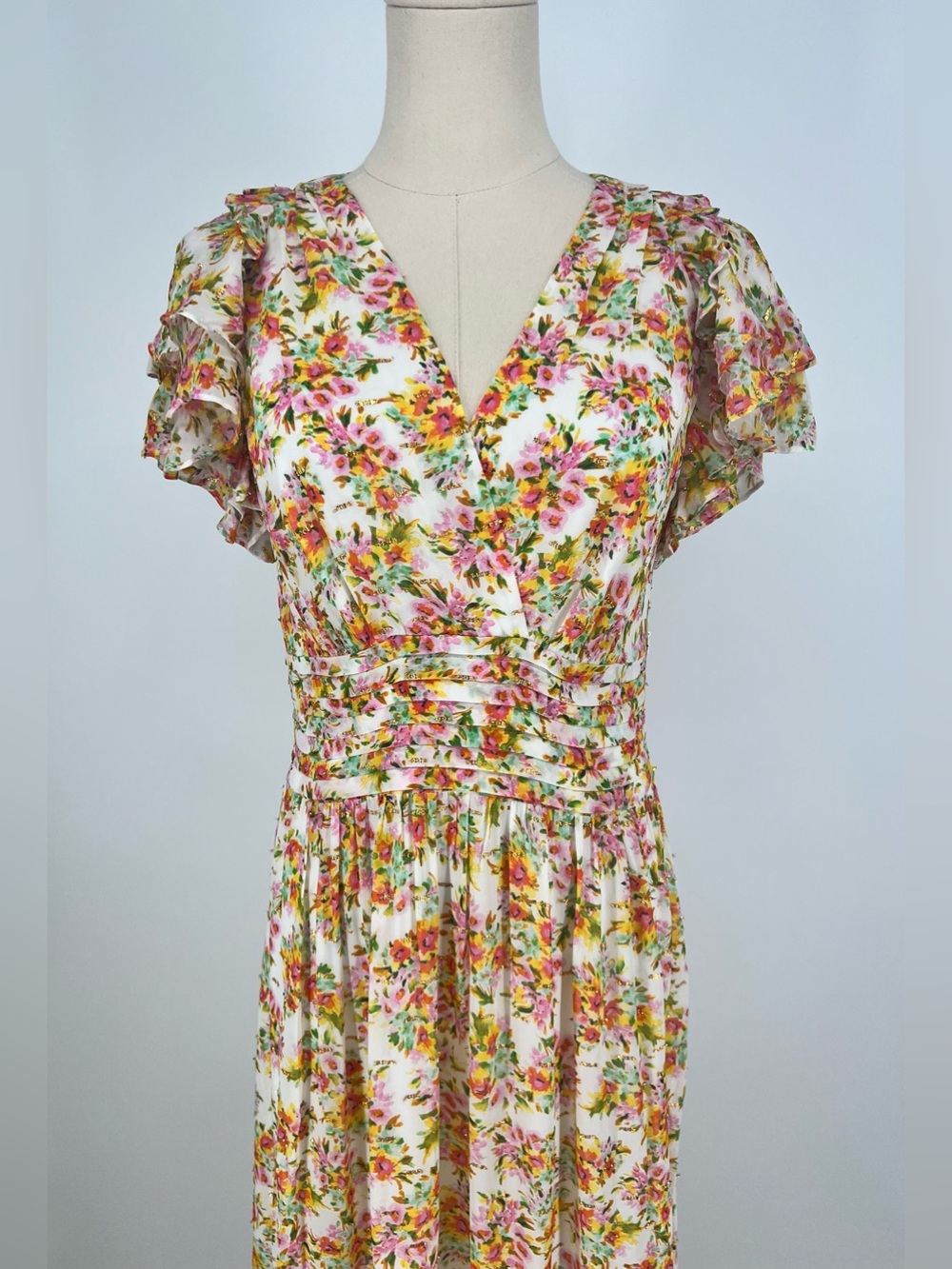 Shoshanna Lucinda floral maxi dress in Optic Lemon Gold print | 8 - Picture 3 of 14